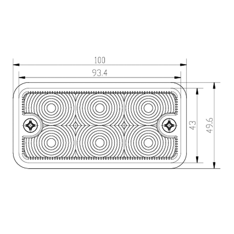 Compact IP66 LED-indicatielampje voor positie en breedte voor diverse technische voertuigen